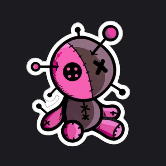 Voodoo Doll - Kiss Cut Stickers - Transparent or White