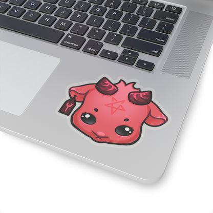 Chibi Baphomet - Kiss Cut Stickers - Transparent or White