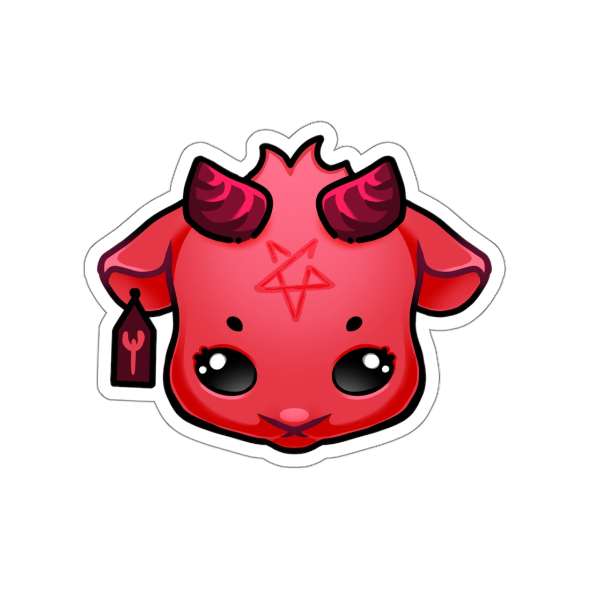 Chibi Baphomet - Kiss Cut Stickers - Transparent or White