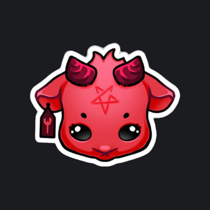 Chibi Baphomet - Kiss Cut Stickers - Transparent or White